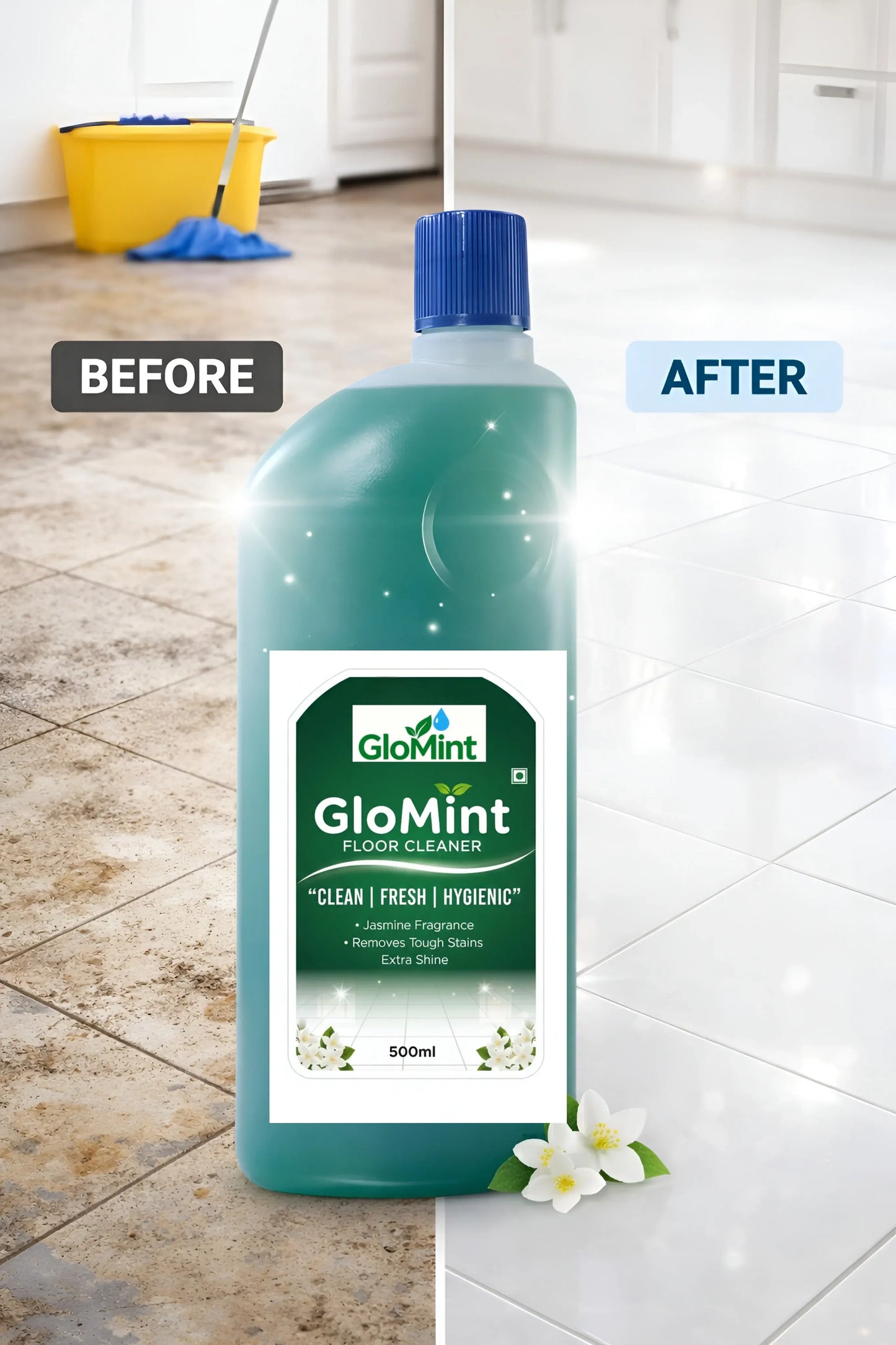 glomint floor cleaner before and after