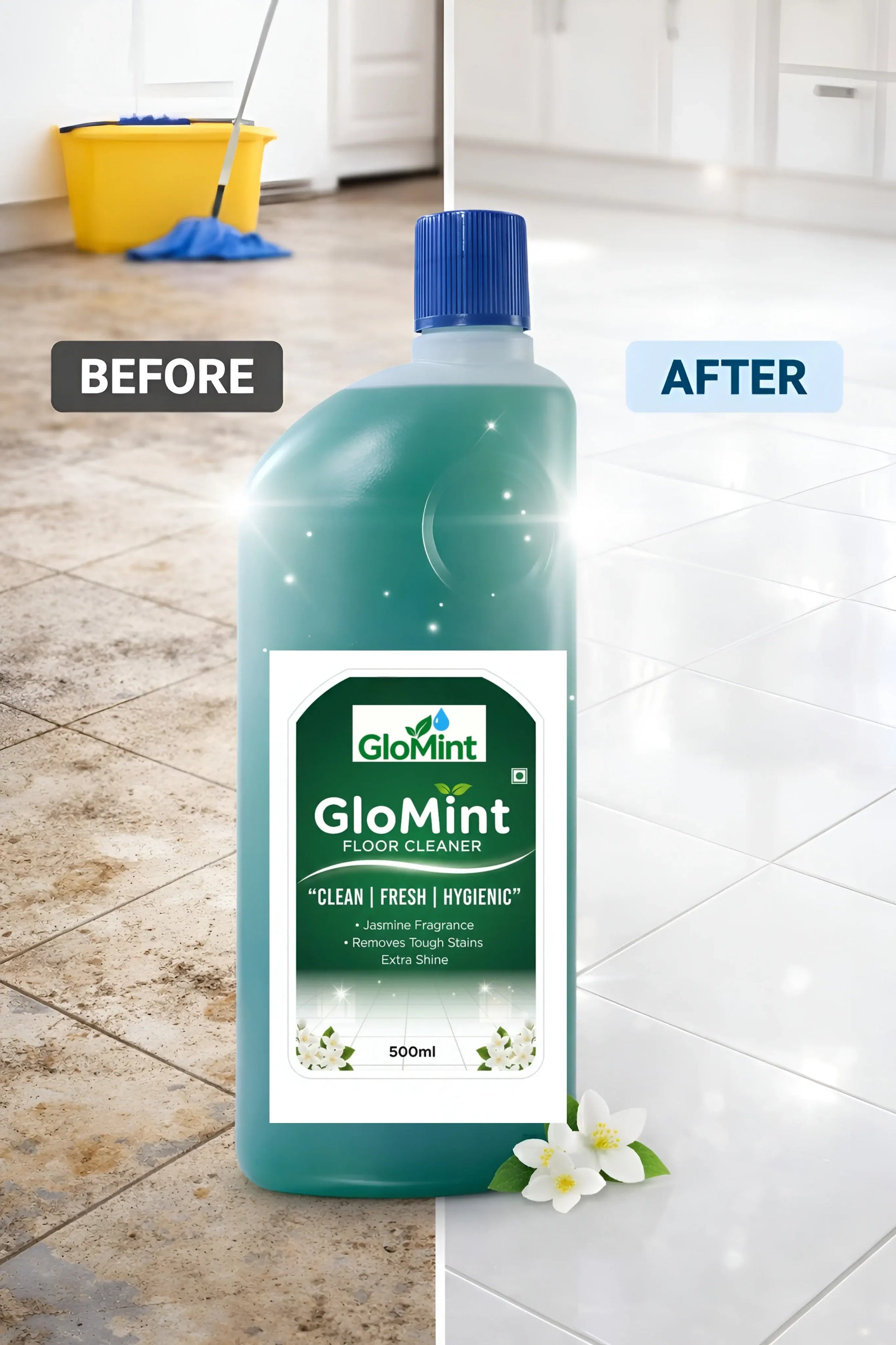 glomint floor cleaner before and after